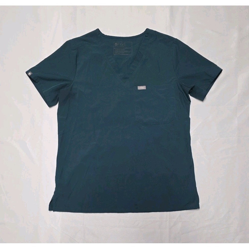 FIGS Catarina One Pocket Scrub Top Women's Small V-Neck Green